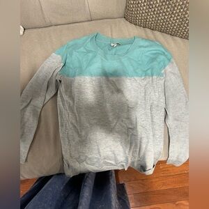 Men's Gray and Teal Sweater